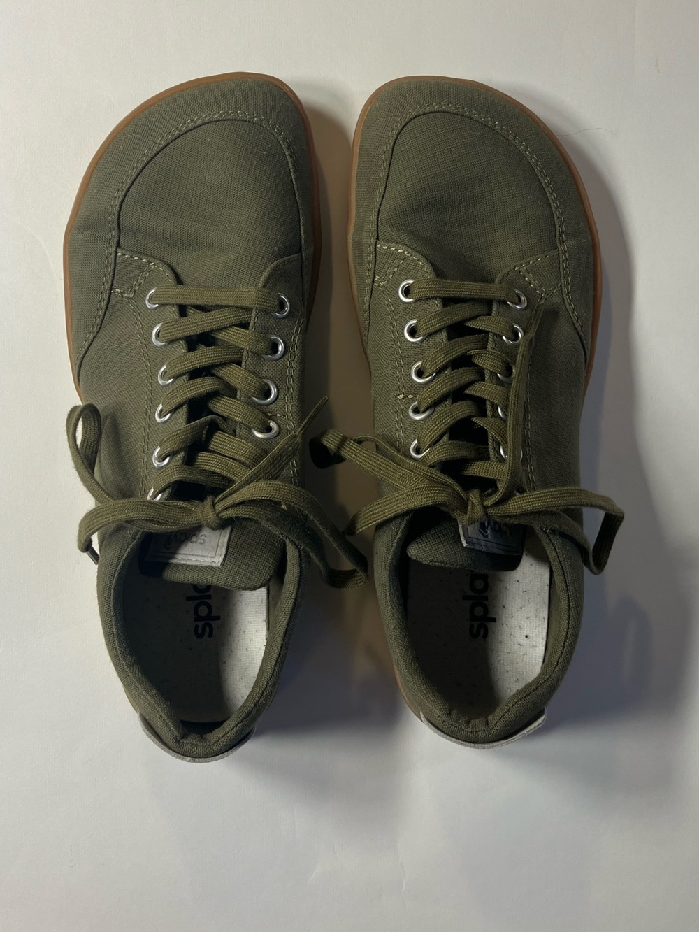 Women's Olive Canvas Lace-Up Sneakers by spls